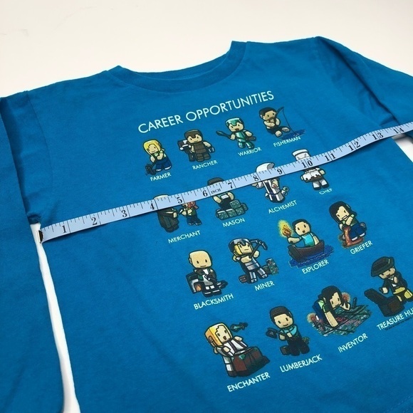 MOJANG Mindcraft Blue Graphic Long Sleeve Shirt Boy's SIZE 5/6 - Picture 13 of 13
